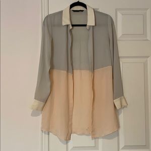 Two toned airy blouse